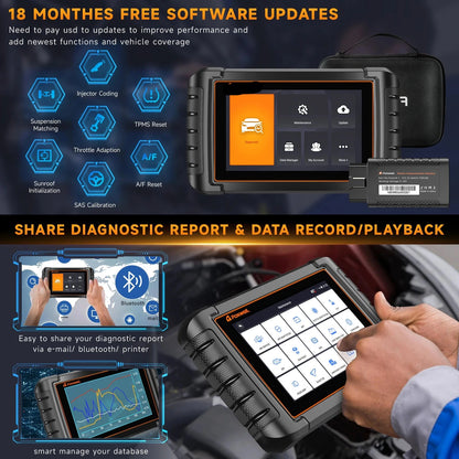 OBD2 Scanner - Diagnosecomputer - OBD - All System Scan - Bi-directionele Test - 30+ Resets - Bidirectionele Functies - 7 Inch - Touchscreen