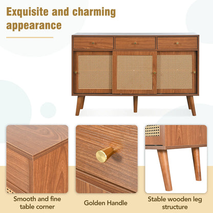 Kast – Sideboard – Opbergkast – Dressoir – Walnootkleur – Verstelbare Planken – 120x40x78 Cm