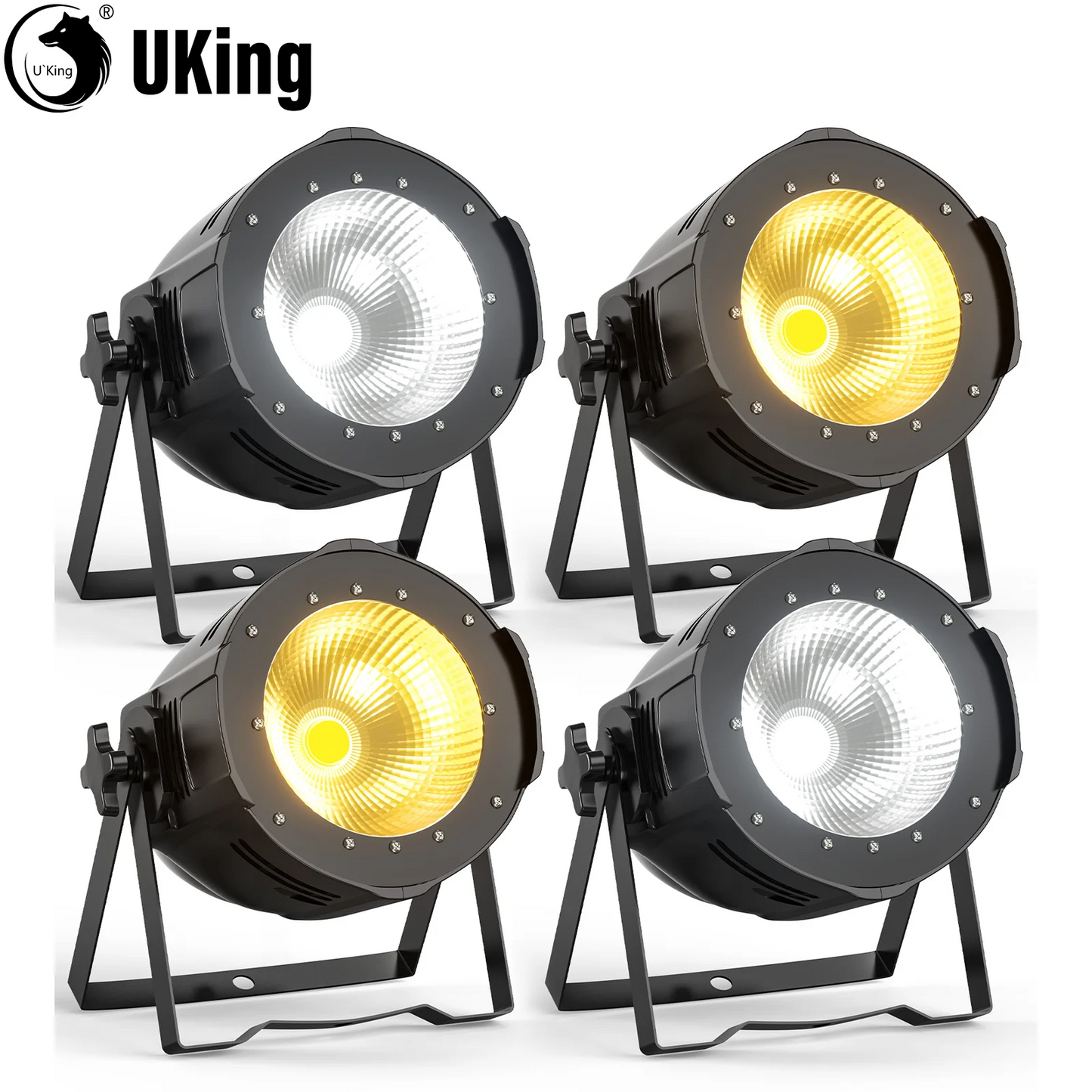 COB Par Lights – LED Stage Verlichting – DJ Spots – Feestverlichting – Kerklampen – 4-delige Set EU Plug – Instelbare Kleurtemperatuur – 100W Power