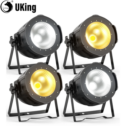 COB Par Lights – LED Stage Verlichting – DJ Spots – Feestverlichting – Kerklampen – 4-delige Set EU Plug – Instelbare Kleurtemperatuur – 100W Power
