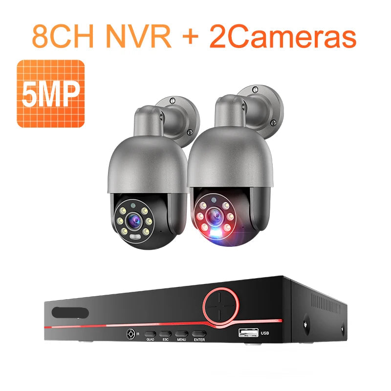 Camerabewaking – Bewakingscamera – Beveiligingscamera – Buitencamera – IP-camera – 8-kanaals NVR met 2x 5MP camera’s – 4TB HDD opslag – Full Color Nachtzicht – Automatische Menselijke Detectie - QUORE