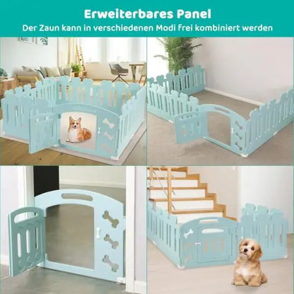 Dog Pen, H60cm, 3/5/7+1 Panels, with Lockable Door, Recycled Plastic,Puppy Enclosure,For Rabbit Runs, Indoors, Outdoors, Playpen - QUORE
