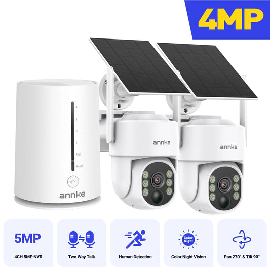 Draadloze Beveiligingscamera – Solar Camera – Buiten Camera – Wifi Camera – IP Camera – 4MP Resolutie – Zonne-energie Met 9000mAh Batterijen - QUORE