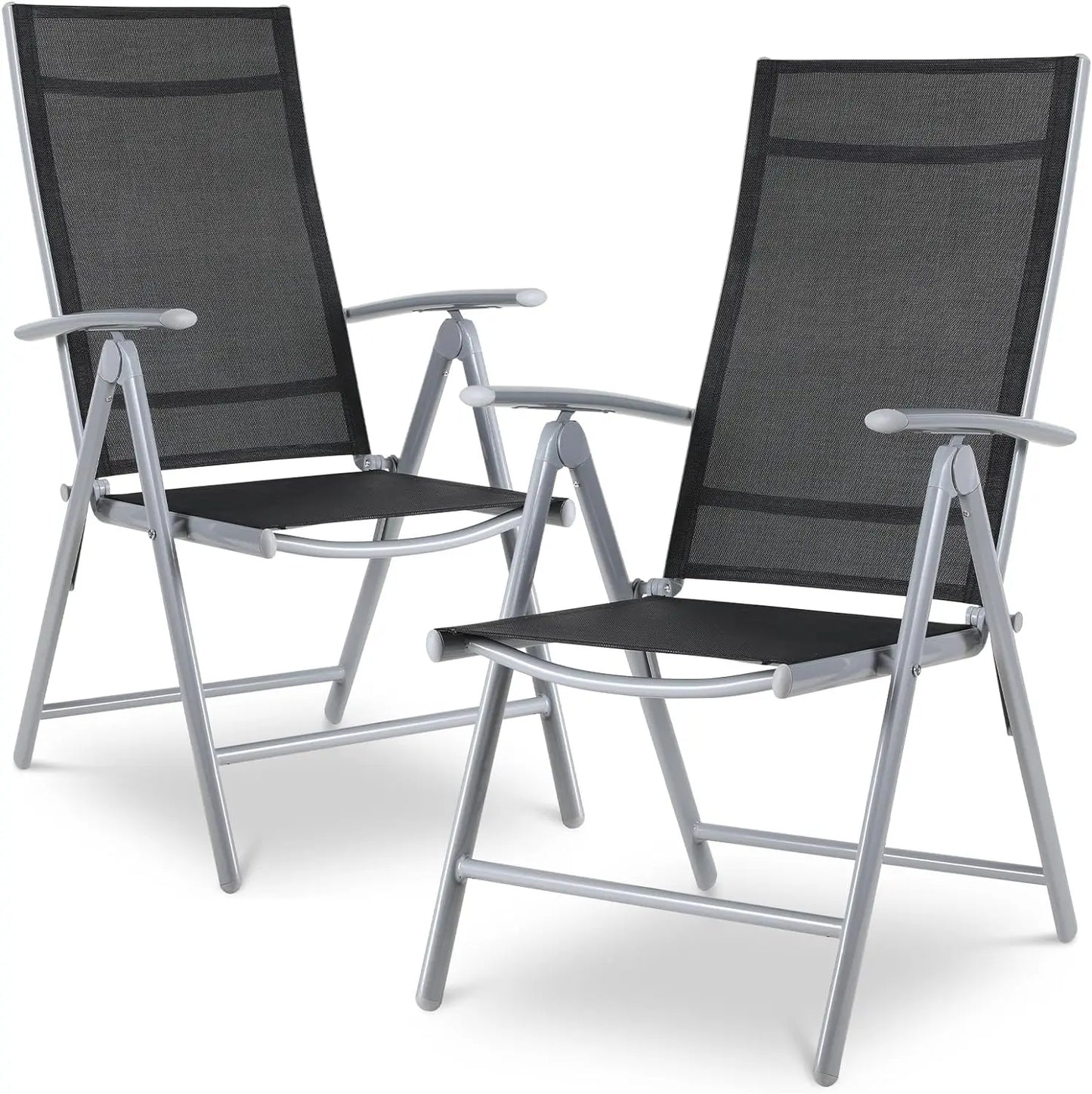 Tuinset – Balkonset – Buitenmeubilair – Tuinmeubel – Inklapbaar – Aluminium Frame – 7-Voudig Verstelbare Rugleuning