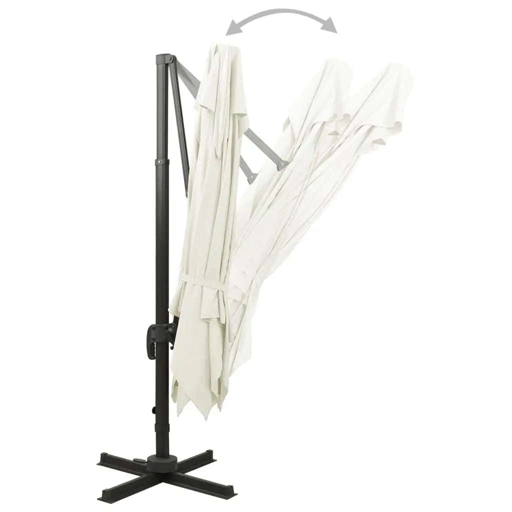 Parasol - Zweefparasol – Tuinparasol – Hangparasol – Schaduwparasol – 360° Draaibaar – Aluminium Mast - 3 x 3 m - Beige