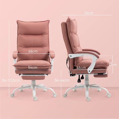 Massagestoel – Relaxfauteuil – Bureaustoel – Werkstoel – Massagechair – 6 Massagepunten – Verstelbare Rugleuning 155° - Roze