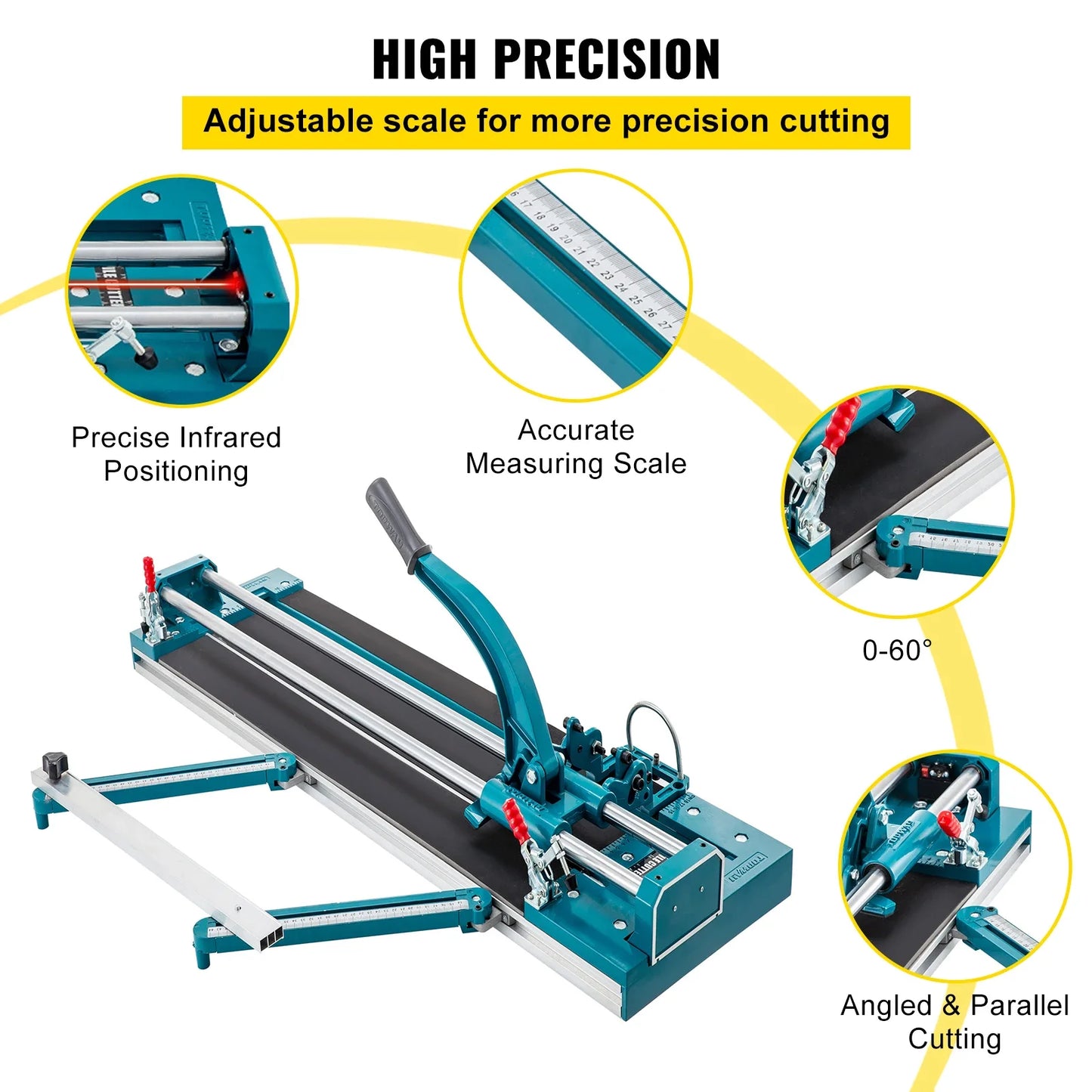 Handmatige Tegelsnijder - Tegelsnijmachine - Tegelsnijder - Dubbele Rail - 1200mm - met Laser Positionering - Geschikt voor Keramiek & Porselein