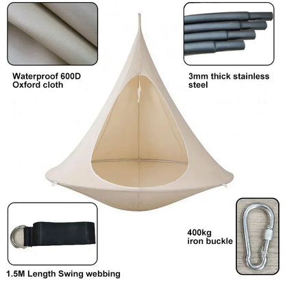 Hangstoel – Schommelstoel – Hanggordijn – Relaxstoel – Ademend Oxford-Stof – Compact En Draagbaar