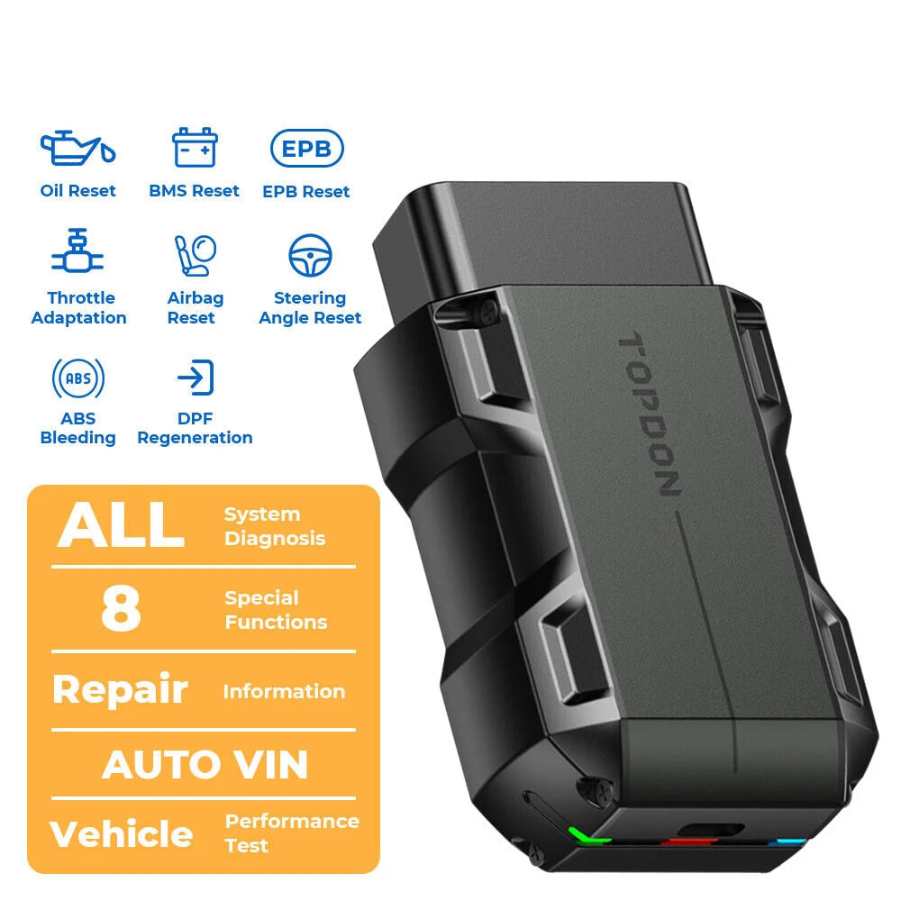 OBD Scanner - OBD2 - Auto Scanner - Auto uitlezen - Diagnose Apparatuur voor Auto's - OBD2 Smart Bluetooth Scanner - Volledig Systeem Diagnoseapparaat - DTC Uitleg - Onderhoud Reset Tool - Auto Code Reader - App Compatibel