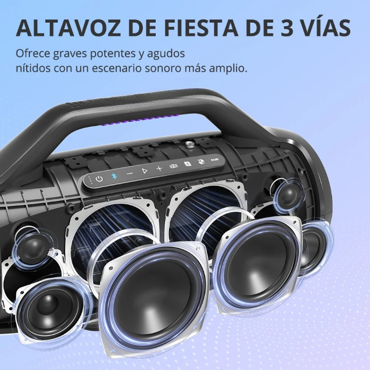 Luidspreker - Bluetooth-Luidspreker - Bluetooth Speaker Draadloos - Tafelbladmontage - Compatibele met Laptop - Tablet - Smartphone - 3-weg geluidssysteem - 25W - 20Hz-20KHz - 18000mAh - Sync Up 100+ Device - Zwart