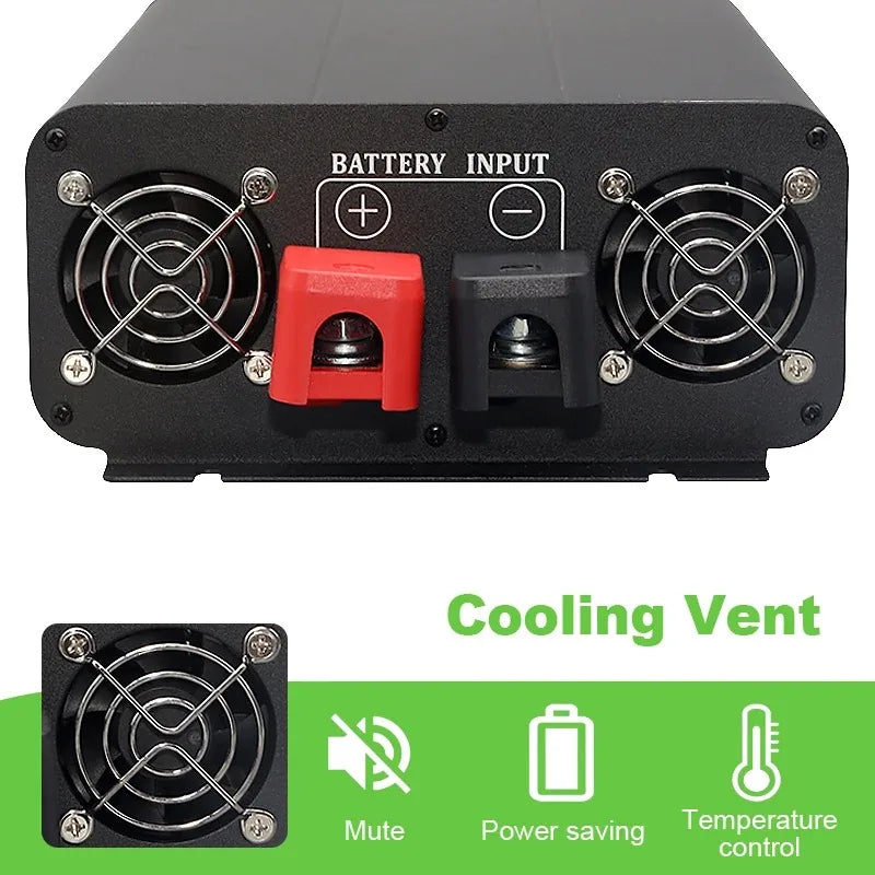 Omvormer – Spanningsomvormer – 12V Naar 220V – Stroomconverter – Zuivere Sinusgolf – 7000W Continu Vermogen – Digitale Display