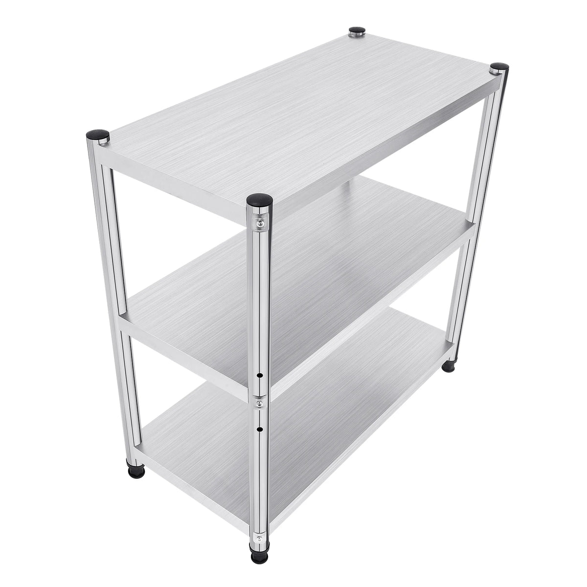 Verstelbare RVS Keukenrek - Ruimtebesparend Met Hoge Draagkracht - 80×40×80cm - 3-laags - Ruimtebesparende Metalen Opbergplank voor Keukens - QUORE