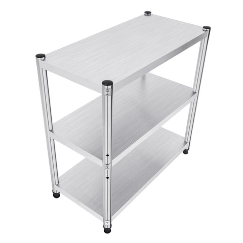 Verstelbare RVS Keukenrek - Ruimtebesparend Met Hoge Draagkracht - 80×40×80cm - 3-laags - Ruimtebesparende Metalen Opbergplank voor Keukens