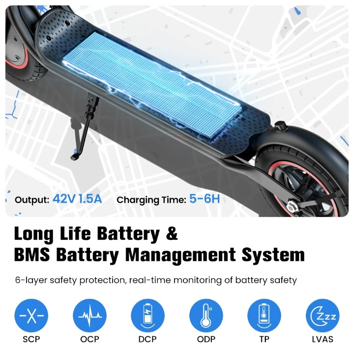 Scooter - Elektrische Step - E-Scooter - Opvouwbare - met Koplampen - Achterlichten - 36V - 10 Inch Honingraatband - 7.8Ah - 500W - 35Km/h - Zwart