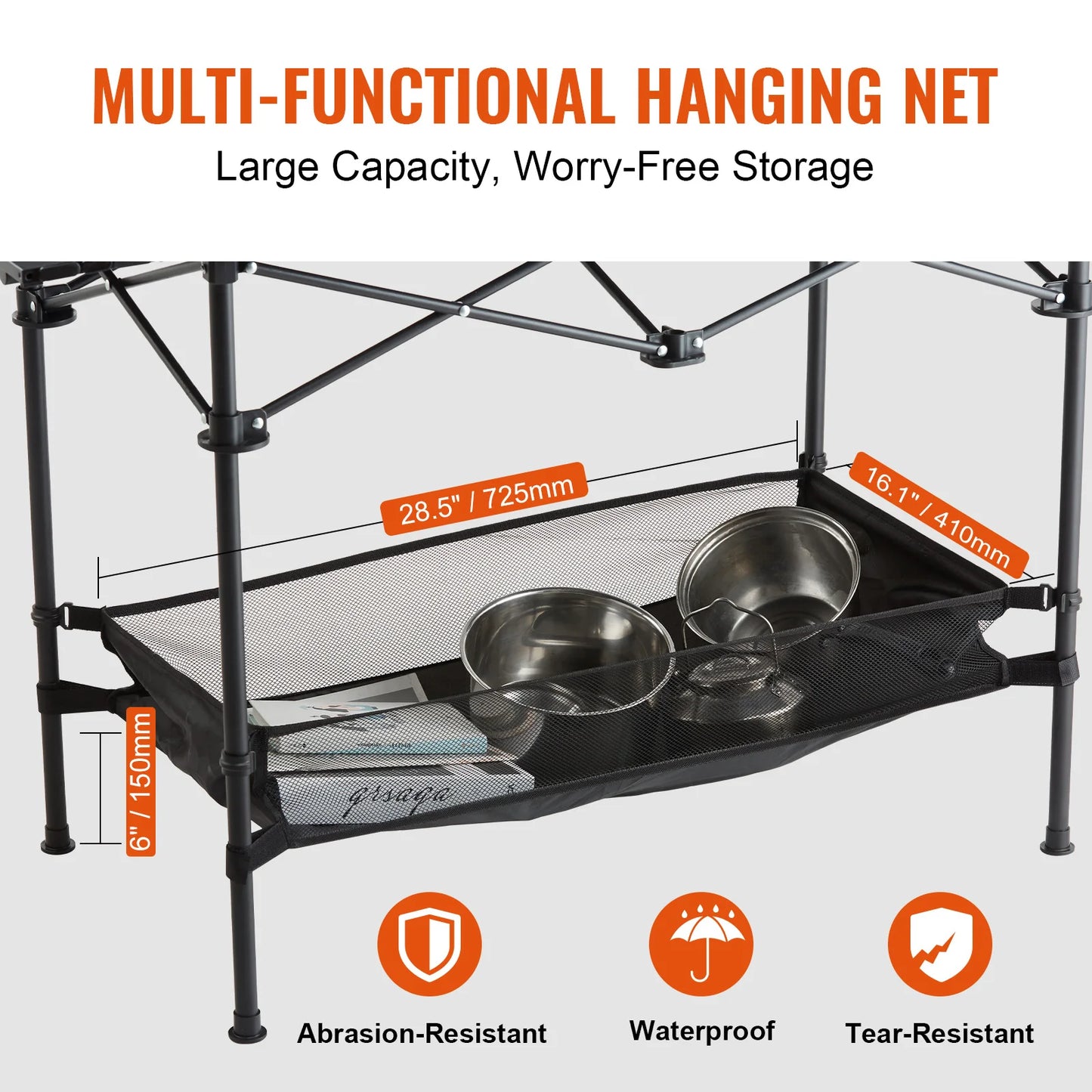 Folding Table - Collapsible Table - 45.3x21.7x27.6 inch - Foldable Garden Table - Smooth Table Top - Folding Table - Foldable Camping Table - Portable Outdoor Travel Table - Lightweight - Foldable Picnic Table - Ultra Compact - Black