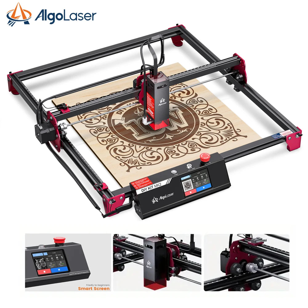 AlgoLaser Laser Engraving Machine DIY KIT MK2 10W High Precision Laser Spot Cutting Machine 3.5Inch Touch Screen Laser Engraver - QUORE