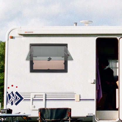 Uitzetraam Camper – Ventilatieraam – Ramen Caravan – Insectenhor – Aluminium Glas – Verstelbare Opening 65° – Vergrendelbare Handgreep - QUORE