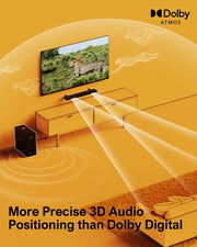 Soundbar - 2.1 Soundbar for TV - 190W - 87dB - 45Hz-20KHz - Speakers - Speaker cables - Speaker - Black