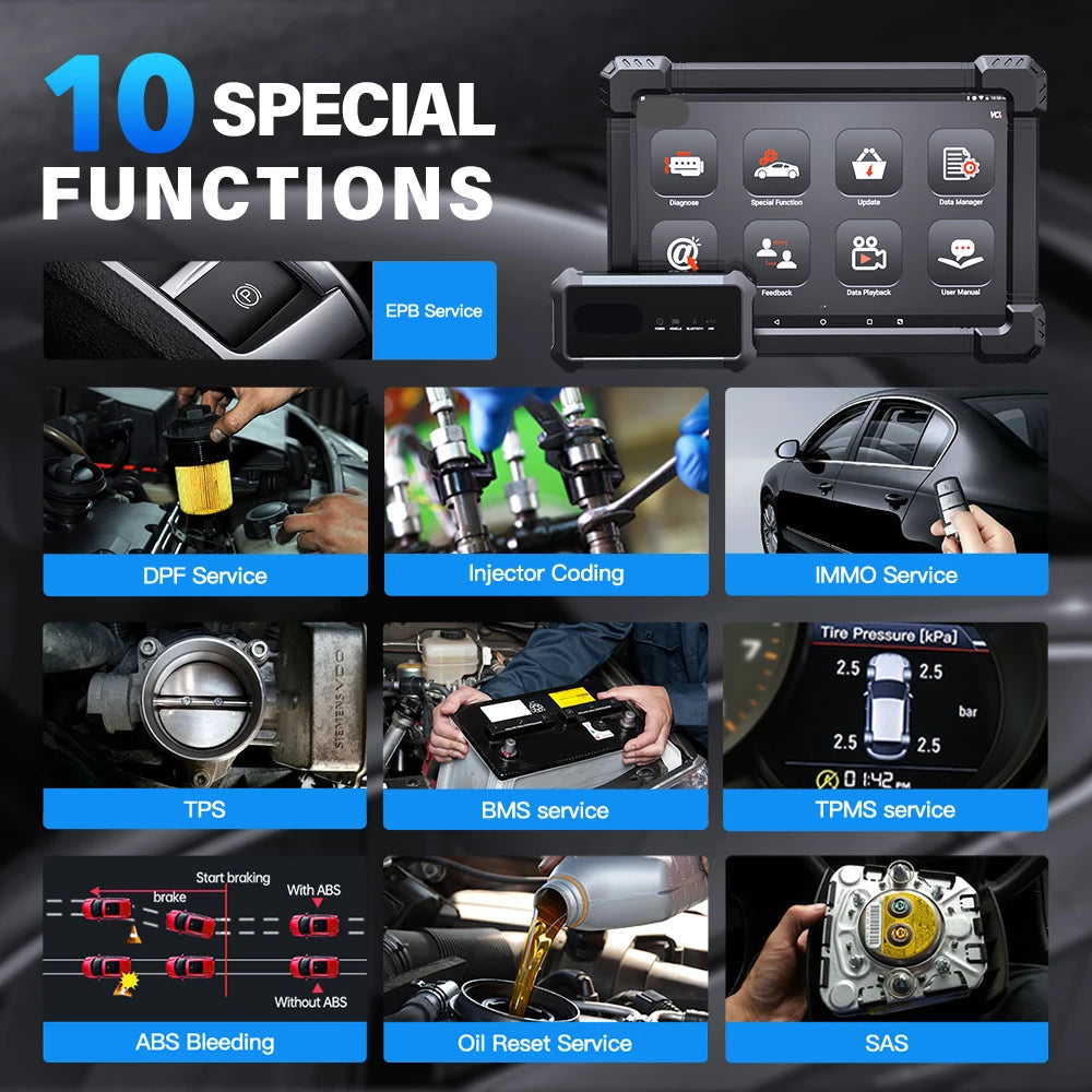 OBD2 Scanner – Autodiagnose Tool – Foutcode Uitlezer – Diagnoseapparaat – Bluetooth Verbinding – 10,1 Inch Kleurenscherm