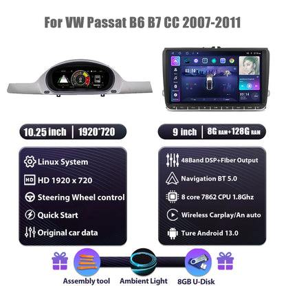 Dashboard Auto – Digitaal Cluster – Instrumentenpaneel – Autodisplay – Cockpitpaneel – 10,25 Inch HD IPS Scherm – Plug & Play Installatie