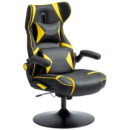 Gamingstoel – Ergonomische Stoel – Bureaustoel – Draaistoel – Verstelbare Zithoogte – Bluetooth Speakers – Kantelbare Rugleuning - Geel