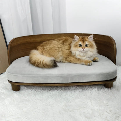 Huisdierbed – Dierenbed – Kattenbed – Hondenbed – Houten Frame – Waterdichte Hoes – Verhoogd Ontwerp