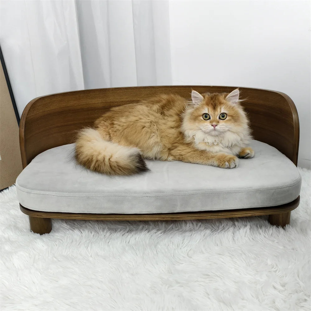Kattenbed – Kattenmand – Huisdierenbed – Dierenbed – Comfortabel Kussen – Duurzaam Houten Frame