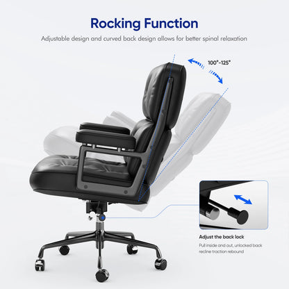Gamestoel – Gaming Stoel – Bureaustoel – Game Stoel – Gaming Chair – Echt Lederen Bekleding – Ergonomisch Met Verstelbare Rugleuning