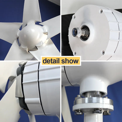 4000W High Efficiency Wind Turbine Off Grid System 12V 24V Output Voltage 220V 230V Home Appliance Power Supply System