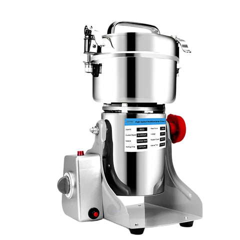 Elektrische kruidenmolen - 3000W - Elektrische graanmolen - Grinder - Kruidenmolen - Kruidenmolen - Koffiezetapparaat - Graankruidenmolen - Tarwemenger - Droge voedselmolen - 800G - Roestvrij staal