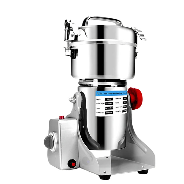 Elektrische kruidenmolen - 3000W - Elektrische graanmolen - Grinder - Kruidenmolen - Kruidenmolen - Koffiezetapparaat - Graankruidenmolen - Tarwemenger - Droge voedselmolen - 800G - Roestvrij staal