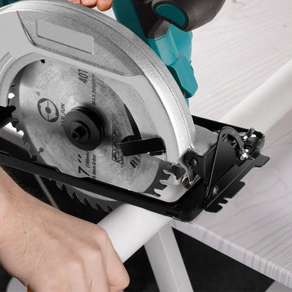 Cirkelzaag - Zaag - Cirkelzaagmachine - Draadloze - Borstelloze - 7" (180mm) - 5000RPM - Verstelbare Hoek – Compatibel met 18V/21V Batterijen – Voor Hout, PVC en Steen