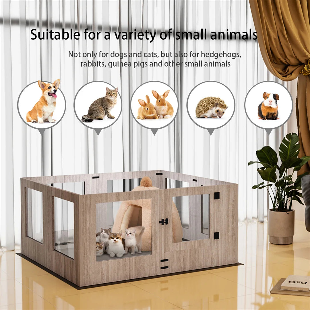 Whelpbox – Puppybox – Speelren – Kennel – Gehard Glas – Doorschuifbare Scheidingswand - AB - QUORE