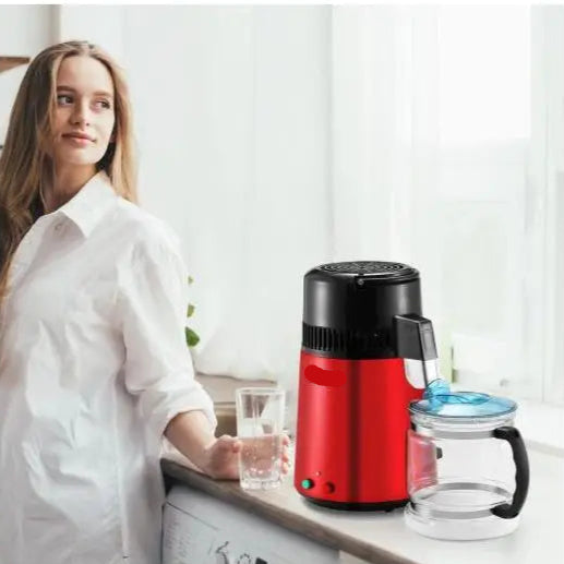 Destilleerapparaat - Water Destilleerapparaat - Waterdispenser - Waterdistilleerder - 4L - Krachtige 750W Waterzuiveraar voor Thuisgebruik - Grijs