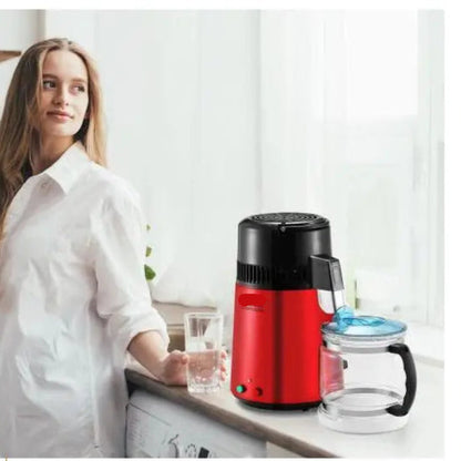 Destilleerapparaat - Water Destilleerapparaat - Waterdispenser - Waterdistilleerder - 4L - Krachtige 750W Waterzuiveraar voor Thuisgebruik - Roestvrij staal - QUORE