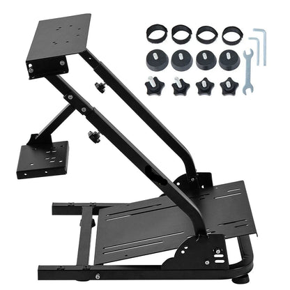 Stuurstandaard - Wheel Stand - Racing Simulator - Sim Race Stuurstandaard - Racing Wheel Stand - Volledig Verstelbaar – Carbon Staal – Compact Opvouwbaar - Zwart