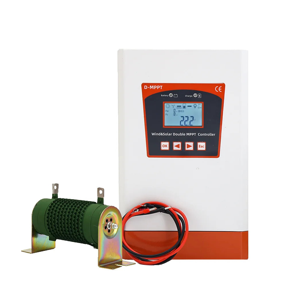 Dubbele MPPT Hybride Laadregelaar – Zonnepaneel Regelaar – Windmolen Controller – Acculader – Energiebeheer Systeem – 6000W Vermogen – Automatische Spanningdetectie 12V/24V/48V