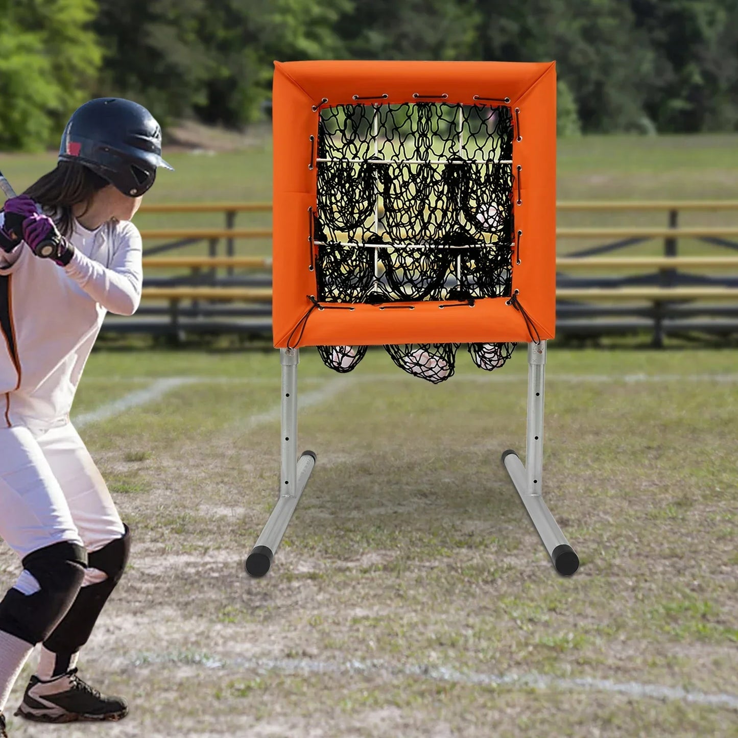 Honkbalkooi-Net – Trainingsnet – Werpnet – Honkbalnet – Softball Net – Verstelbare Hoogte 70-120 Cm – Stalen Frame