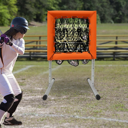 Honkbalkooi-Net – Trainingsnet – Werpnet – Honkbalnet – Softball Net – Verstelbare Hoogte 70-120 Cm – Stalen Frame