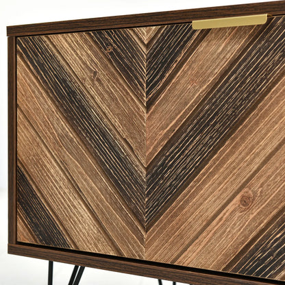 Tv-Kast – Tv-Meubel – Mediameubel – Opbergkast – Scandinavisch Design – Houtkleur – Gouden Handgrepen