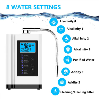 Waterzuiveringsmachine – Waterfilter – Kraanwater Reiniger – Drinkwater Filter – Titanium Elektrolyse – 2 Liter Per Minuut - QUORE