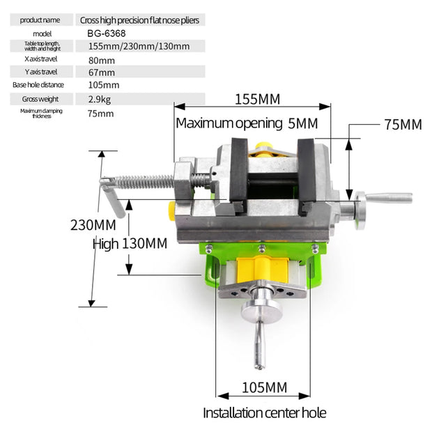 Bankschroef - Bench Vice - Aluminiumlegering - 360 Graden Roterend - 2 in 1 Precisie Frees-Boorbankschroef - Behuizing van aluminiumlegering - Groente