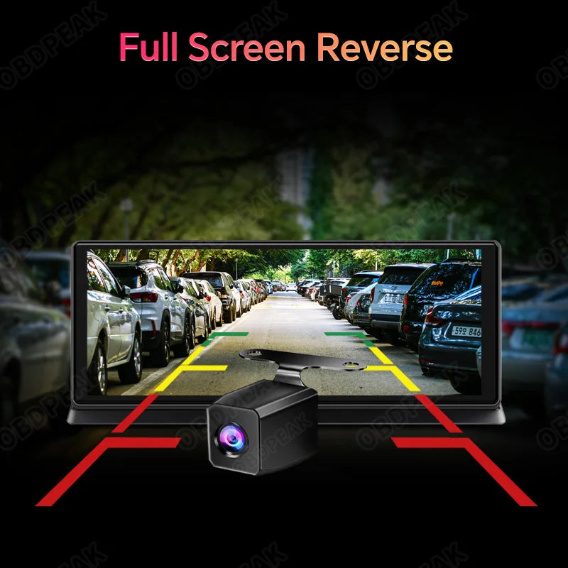 K2 Pro - Dashcam voor Auto - Dashcams - FullHD video - Wifi - Super compact - Parkeermodus - 16:9 - 11.3 inch Scherm - Dubbele Lens Met GPS-kit - Zwart - QUORE