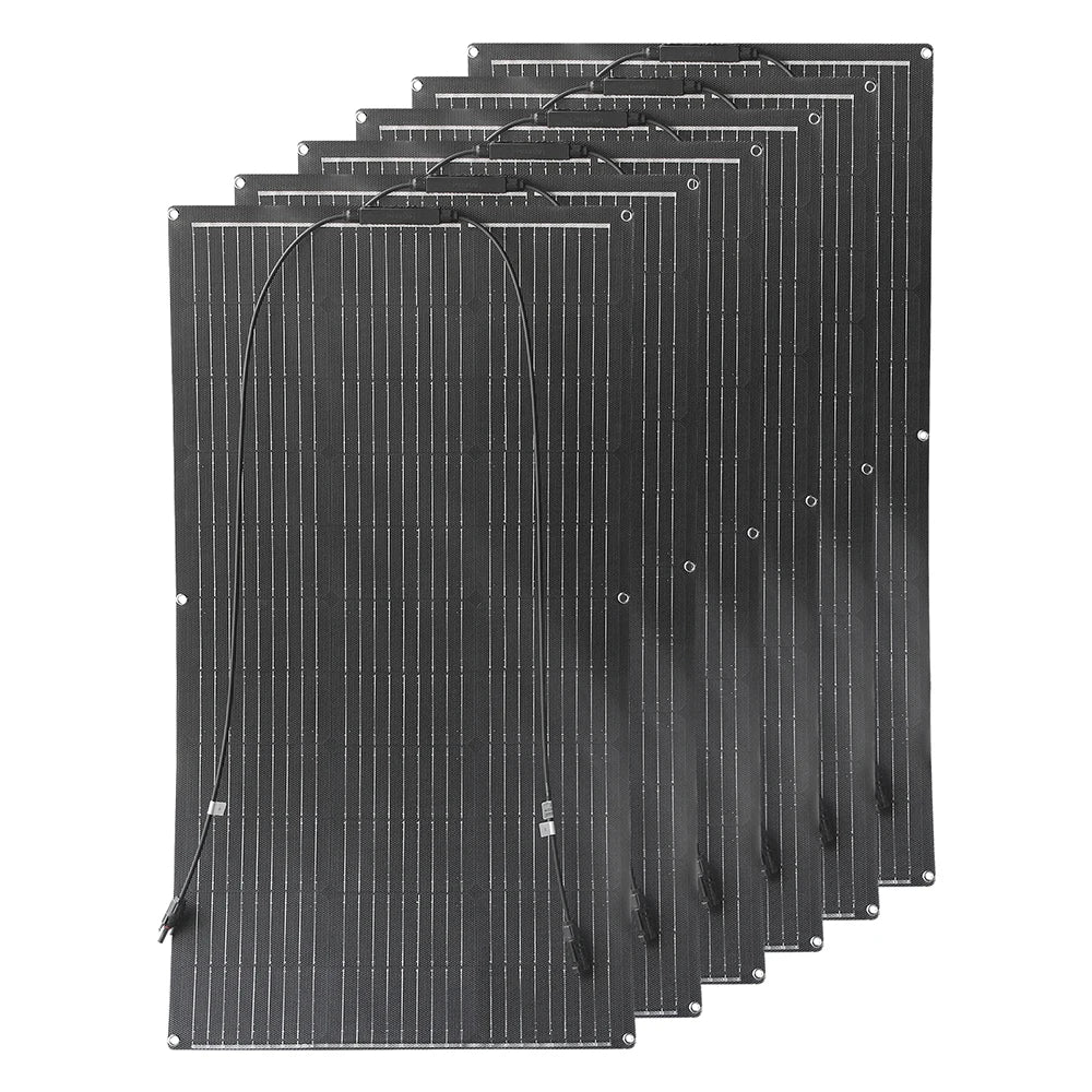 Zonnepaneel - Monokristallijn - Zonnepanelen - ETFE Zonnepaneel - 18V - 600W - 6 Stuks - Flexibel - Duurzaam - Waterdicht