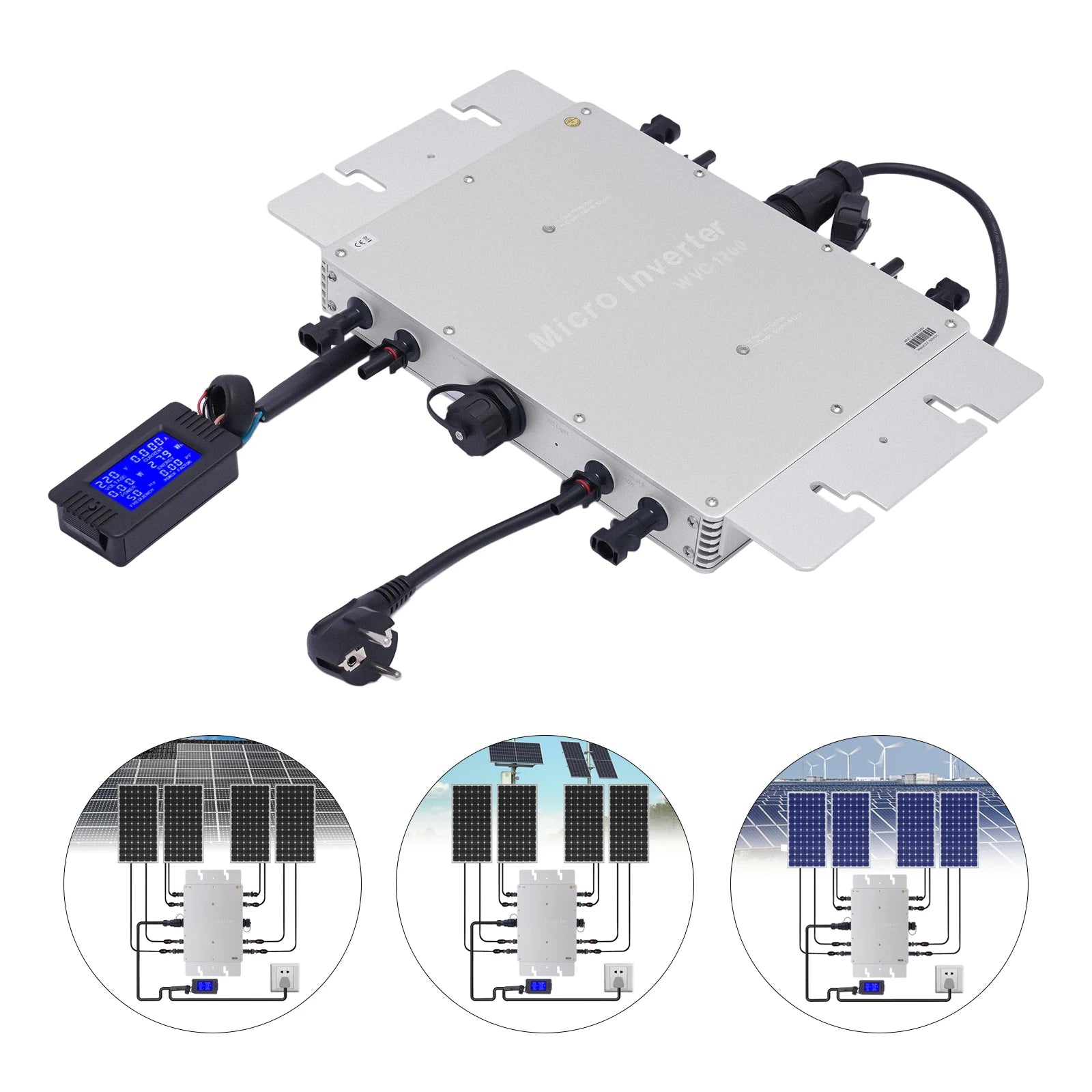 Micro-Omvormer – Solar Omvormer - 1200W Hoog Rendement – Zonne-energie Converter – DC Naar AC – Waterdicht IP65 - QUORE
