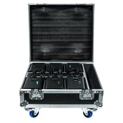 Flightcase Voor 6 Draadloze PAR Lights – Lichtkoffer – Transportkoffer – Beschermcase – Carrycase – Stevig En Lichtgewicht Met Rembare Wielen En EVA-Schuimverdeling