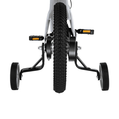 Kinderfiets - Kinderfiets met Zijwielen - 14inch - Stoere Fiets voor Kinderen 2-4 Jaar – Verstelbaar Zadel en Stuur – Met Opbergbak en Mand - Perfect voor Leren Fietsen -  Verstelbare Hoogte, Carbon Staal & Zijwieltjes - Wit
