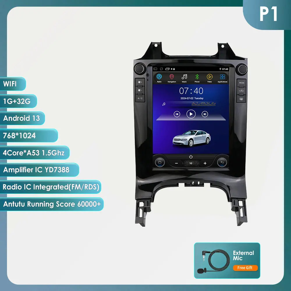 android autoradio – auto multimedia speler – 2 DIN radio – car stereo – touchscreen autoradio – 9,7 inch verticaal scherm – Android 13 besturingssysteem – ondersteuning CarPlay & Android Auto