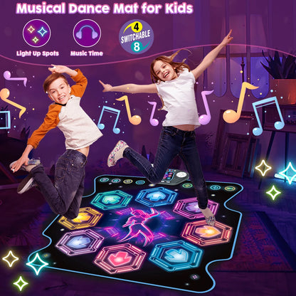 Dansmat voor kinderen – 27 niveaus – 8 LED-toetsen – Bluetooth – 5 spelmodi – Ingebouwde muziek – vanaf 3 jaar