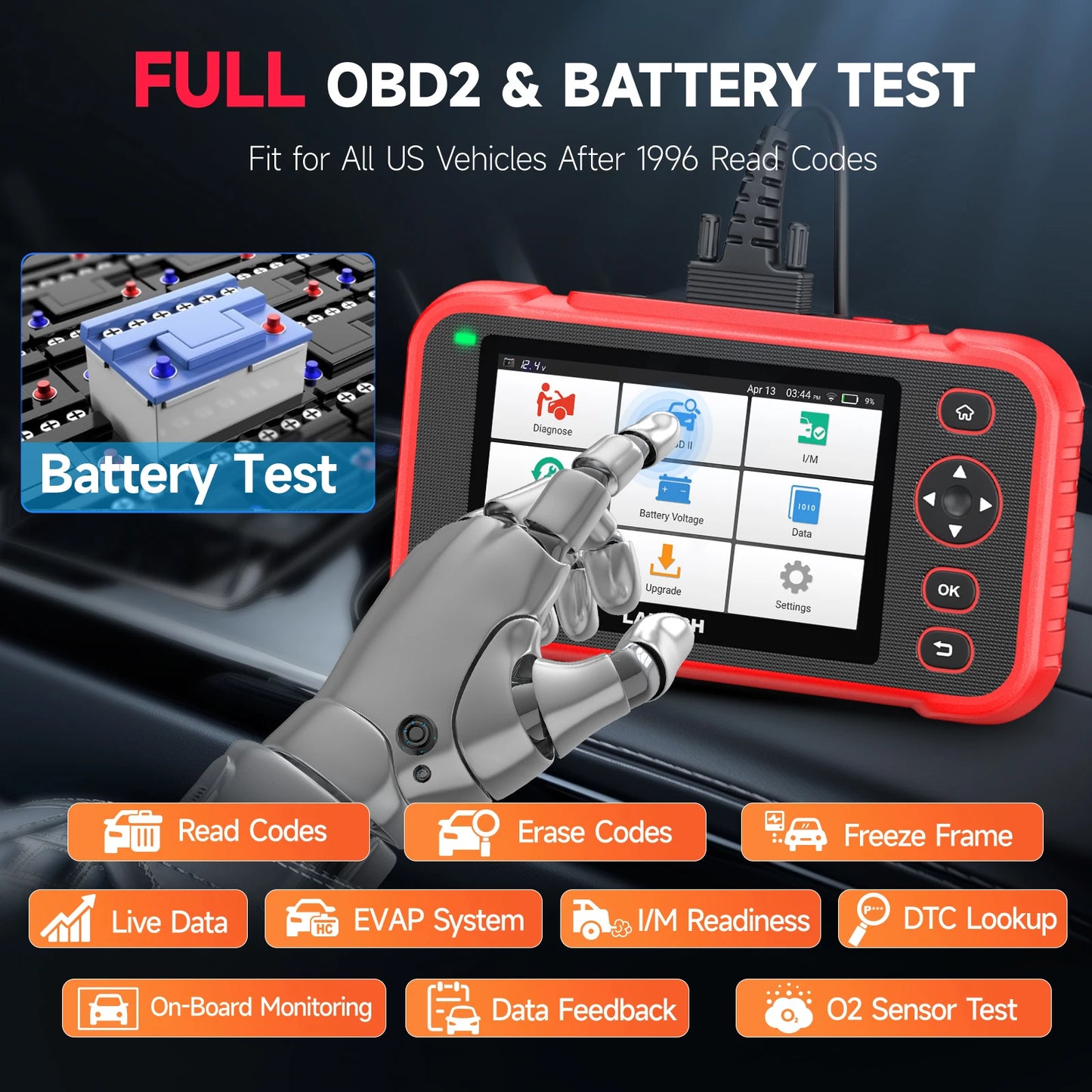 Auto Diagnose Tool – Auto Scanner – Foutcode Lezer – OBD2 Scanner – Motor Controle – 4-Kanaals Systeemdiagnose – Gratis WiFi Updates